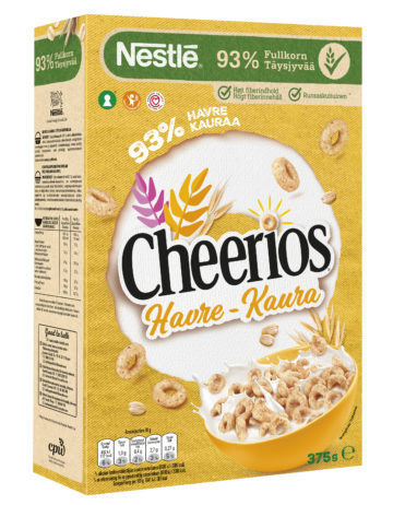 Nestlé Cheerios rapeita kaura-täysjyvämuroja 375g
