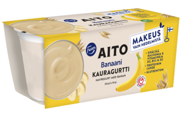 Fazer Aito Kauragurtti Banaani 2x125g, gluteeniton fermentoitu kauravälipala
