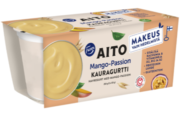 Fazer Aito Kauragurtti Mango-Passion 2x125g, gluteeniton fermentoitu kauravälipala