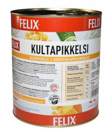 Felix 3,2/2,1kg kultapikkelsi, kurpitsakuutioita mausteliemessä, etikaton