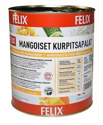 Felix 3,0/1,9 mangoiset kurpitsapalat mausteliemessä, etikaton