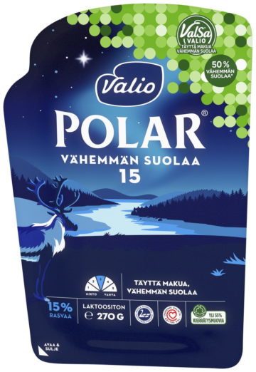 Valio Polar® 15 % vähemmän suolaa e270 g viipale